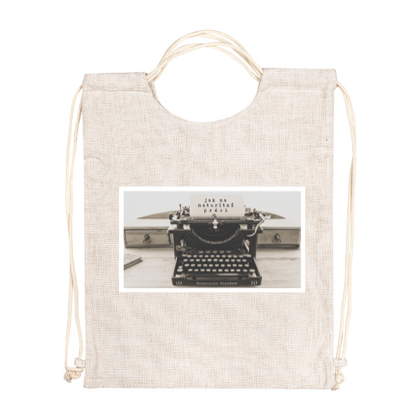 Vak na záda - lněný vzhled s potiskem Batůžek na záda 